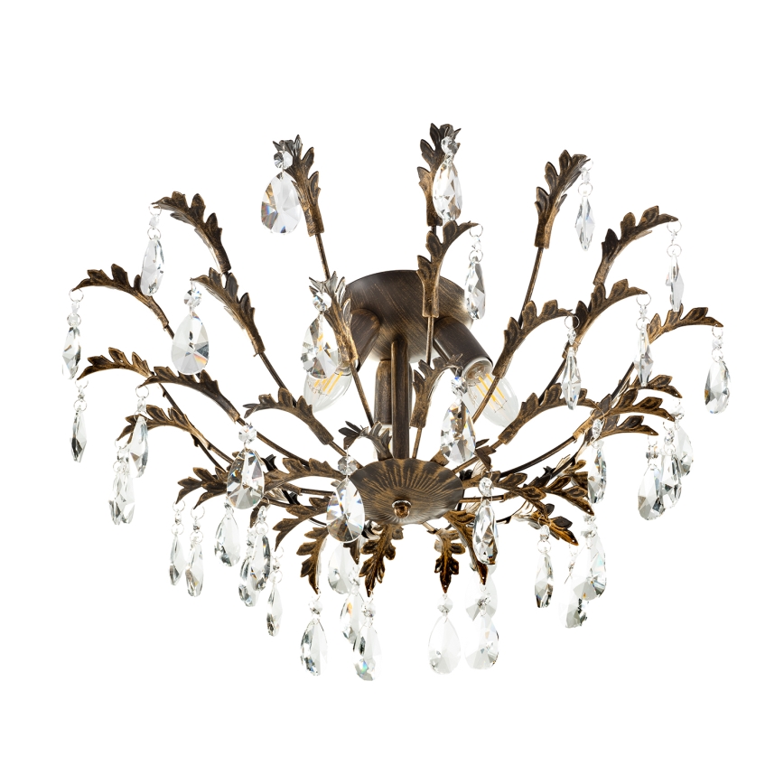 ONLI - Katto­valaisin TERESA 3xE14/6W/230V pronssinvärinen