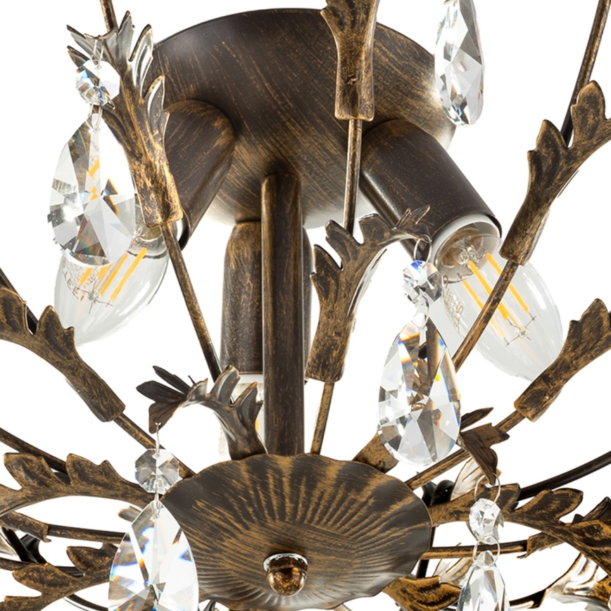 ONLI - Katto­valaisin TERESA 3xE14/6W/230V pronssinvärinen