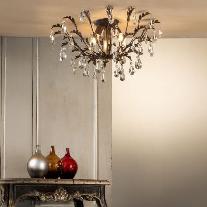 ONLI - Katto­valaisin TERESA 3xE14/6W/230V pronssinvärinen