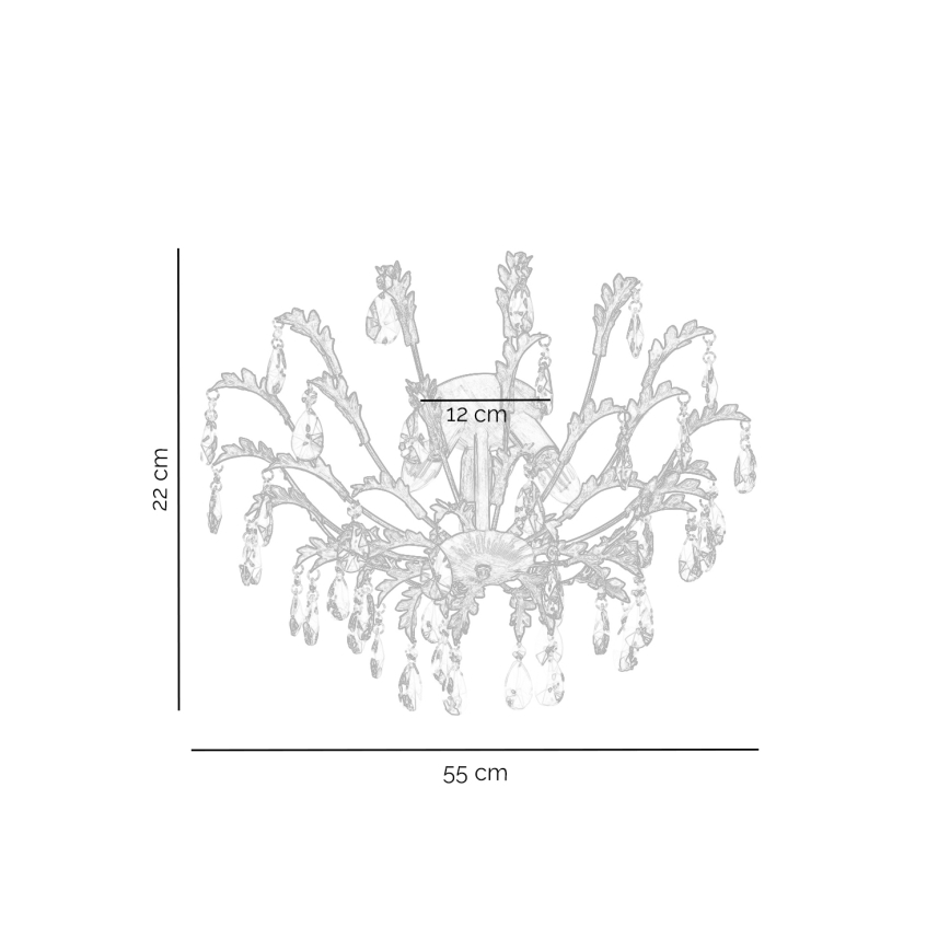 ONLI - Katto­valaisin TERESA 3xE14/6W/230V pronssinvärinen