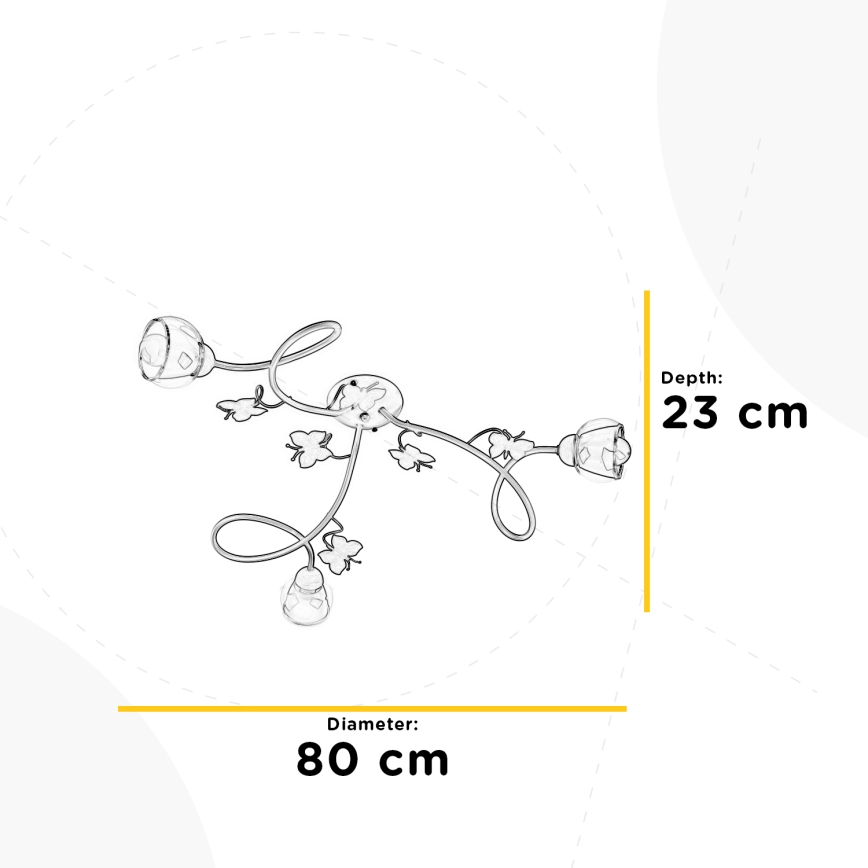 ONLI - Kiinteä lasten kattokruunu BUTTERFLY 3xE14/6W/230V