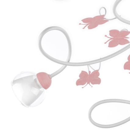 ONLI - Kiinteä lasten kattokruunu BUTTERFLY 5xE14/6W/230V