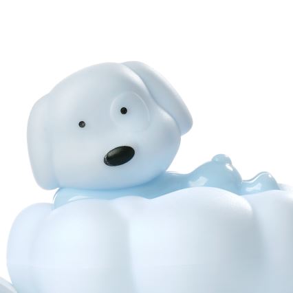 ONLI - Ladattava LED-lastenyövalo NUVOLINA LED/2,5W/5V 300 mAh koira/sininen