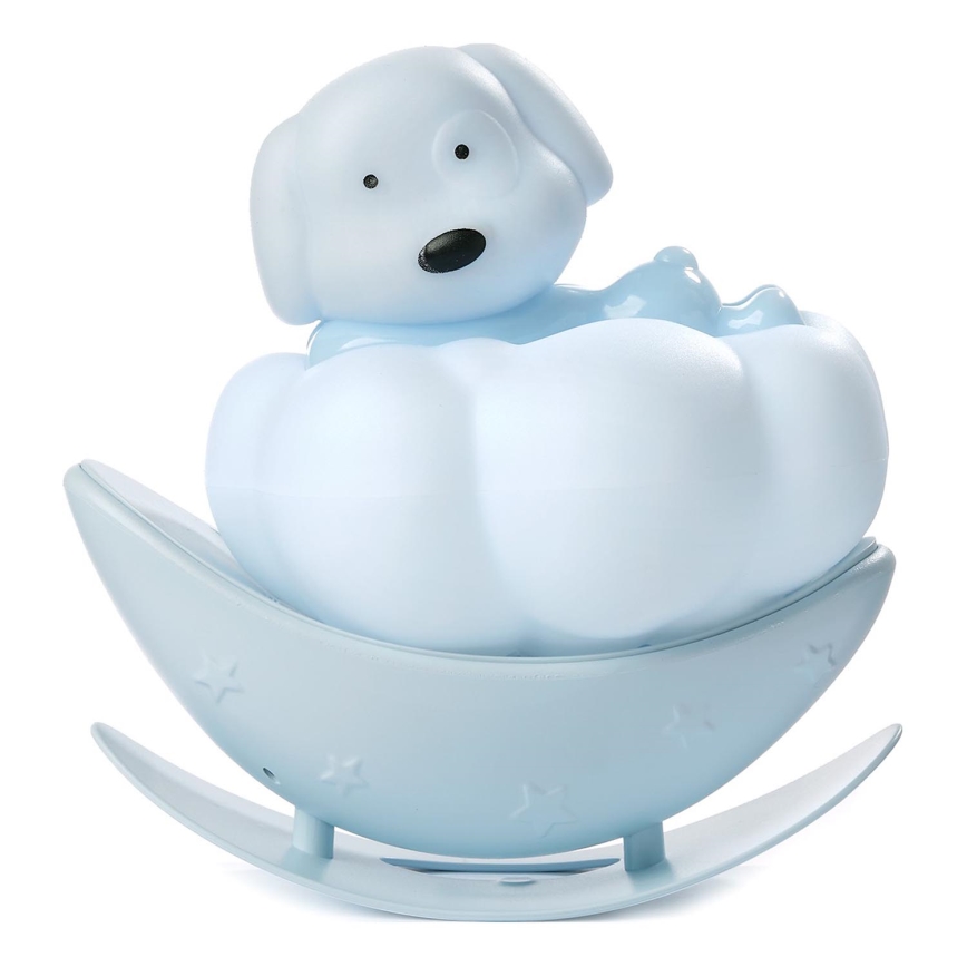 ONLI - Ladattava LED-lastenyövalo NUVOLINA LED/2,5W/5V 300 mAh koira/sininen