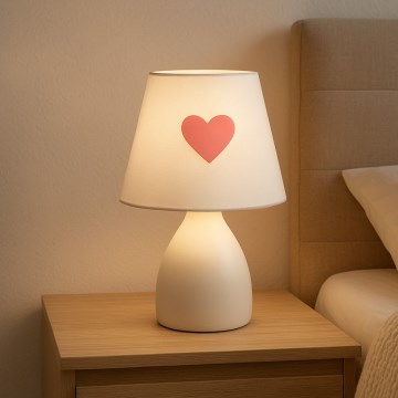 ONLI - Lasten pöytävalaisin TITTA 1xE14/6W/230V 20 cm valkoinen