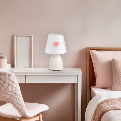 ONLI - Lasten pöytävalaisin TITTA 1xE14/6W/230V 20 cm valkoinen