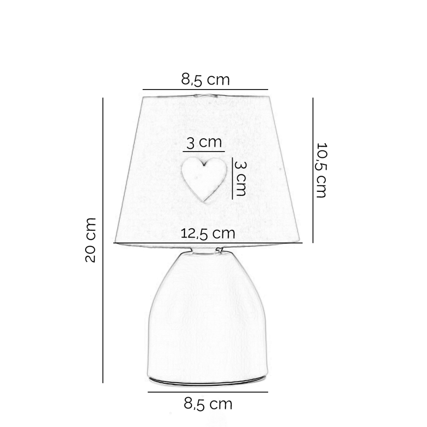 ONLI - Lasten pöytävalaisin TITTA 1xE14/6W/230V 20 cm valkoinen