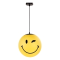 ONLI - Lasten riippuvalaisin johdolla SMILEY 1xE27/15W/230V keltainen