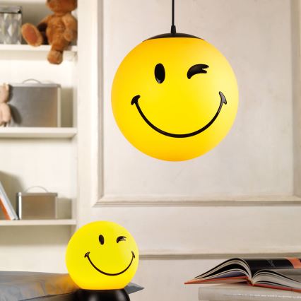 ONLI - Lasten riippuvalaisin johdolla SMILEY 1xE27/15W/230V keltainen
