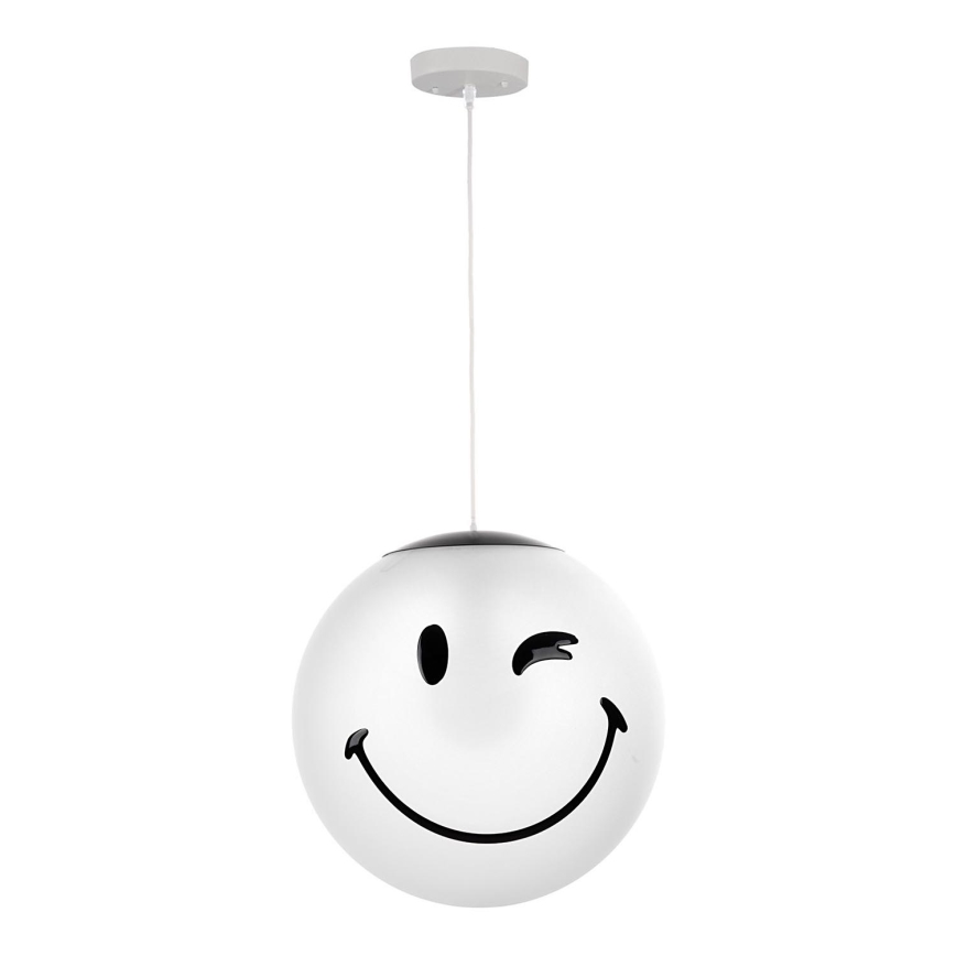 ONLI - Lasten riippuvalaisin vaijerilla SMILEY 1xE27/15W/230V valkoinen