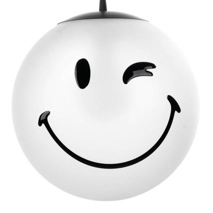 ONLI - Lasten riippuvalaisin vaijerilla SMILEY 1xE27/15W/230V valkoinen