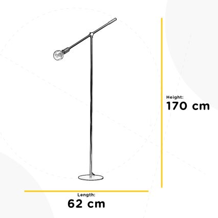 ONLI - Lattialamppu ASTE 1xE27/15W/230V musta/kulta