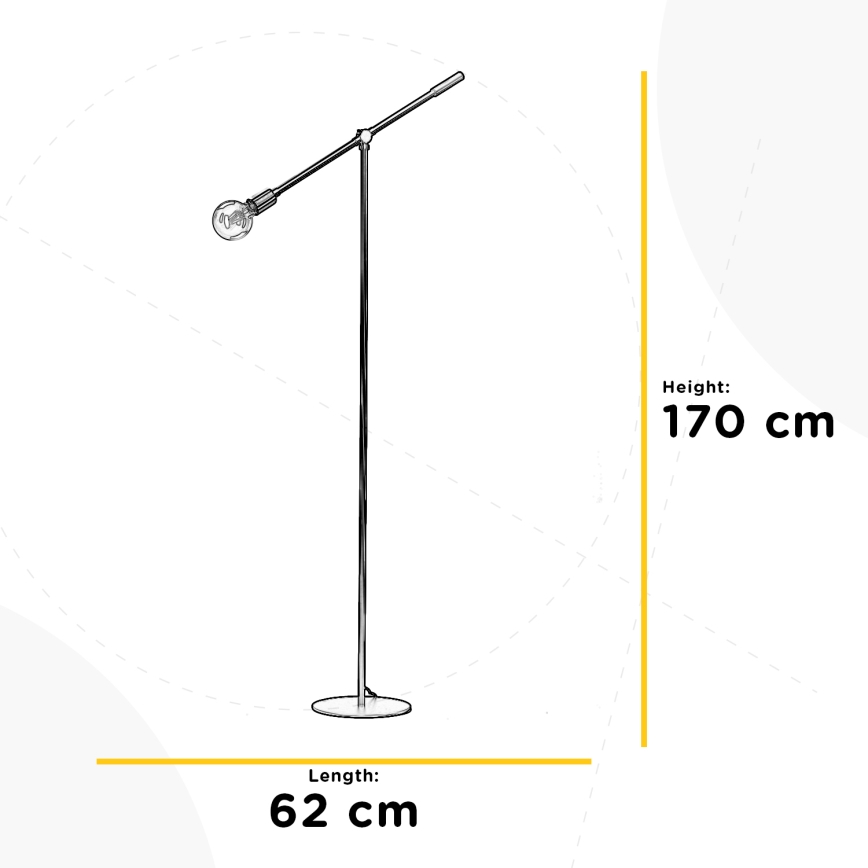 ONLI - Lattialamppu ASTE 1xE27/15W/230V musta/kulta
