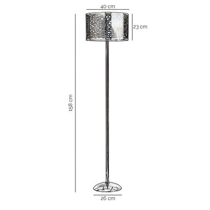 ONLI - Lattialamppu BRUCE 1xE27/15W/230V mattakromi