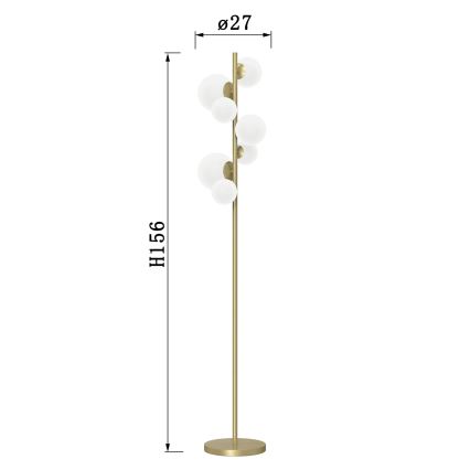 ONLI - Lattialamppu PALOMA 7xG9/10W/230V kulta