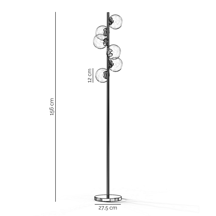 ONLI - Lattiavalaisin KIMBERLY 6xG9/6W/230V kiiltävä kromi