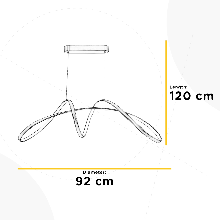 ONLI - LED-kattokruunu johdossa INFINITY LED/50W/230V 4500K mattakromi