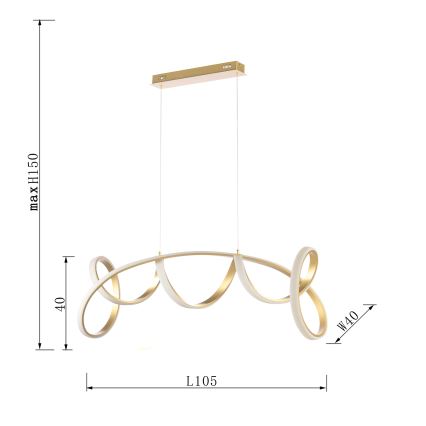 ONLI - LED-kattokruunu johdossa KIRA LED/60W/230V 4000K kulta