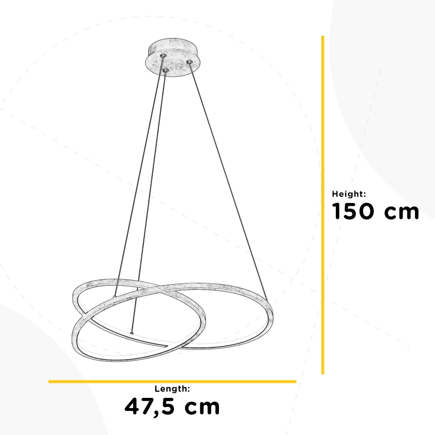ONLI - LED-kattokruunu johdossa LIBERTY LED/30W/230V 4000K kulta