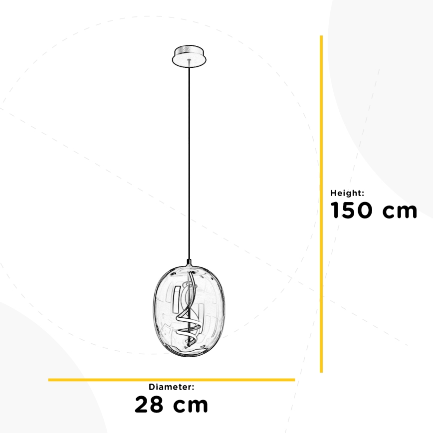 ONLI - LED-kattokruunu johdossa LILLY LED/12W/230V 4000K musta
