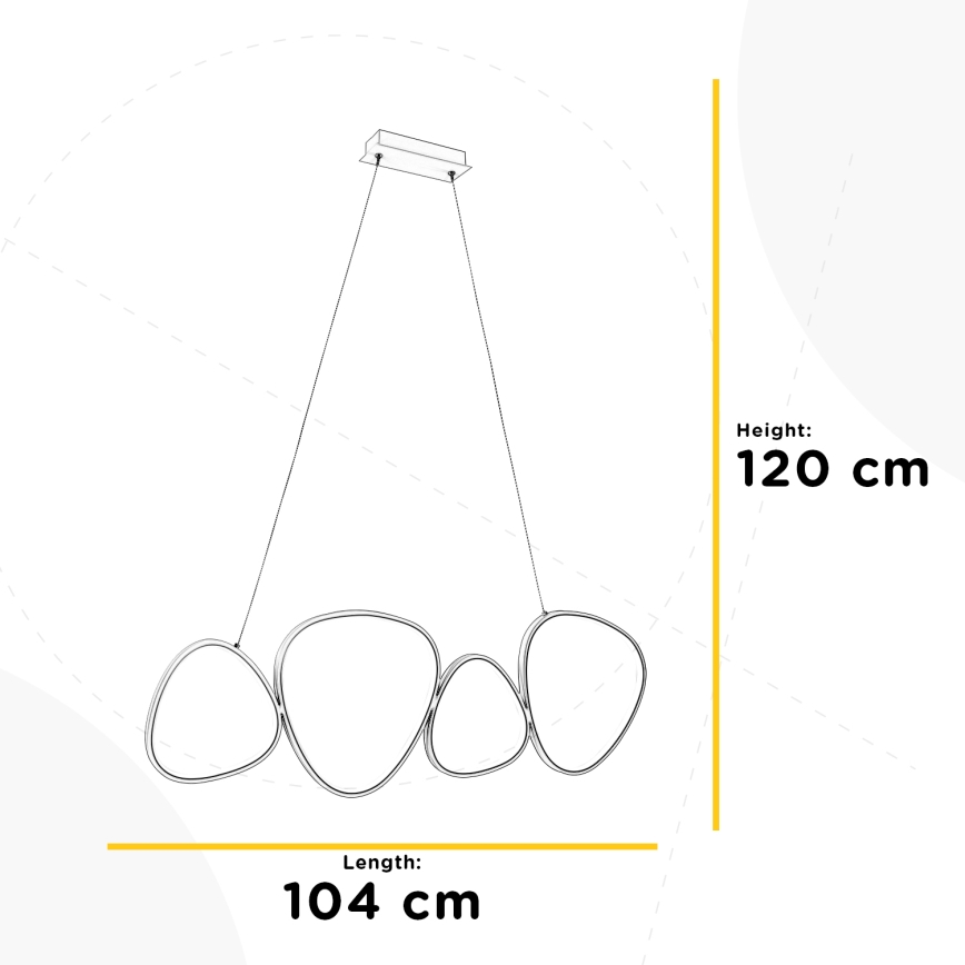 ONLI - LED-kattokruunu johdossa ROMEO LED/48W/230V 4000K valkoinen