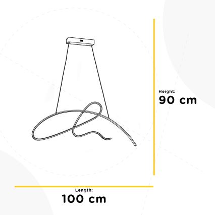 ONLI - LED-kattokruunu johdossa SIGN LED/42W/230V 4000K kulta