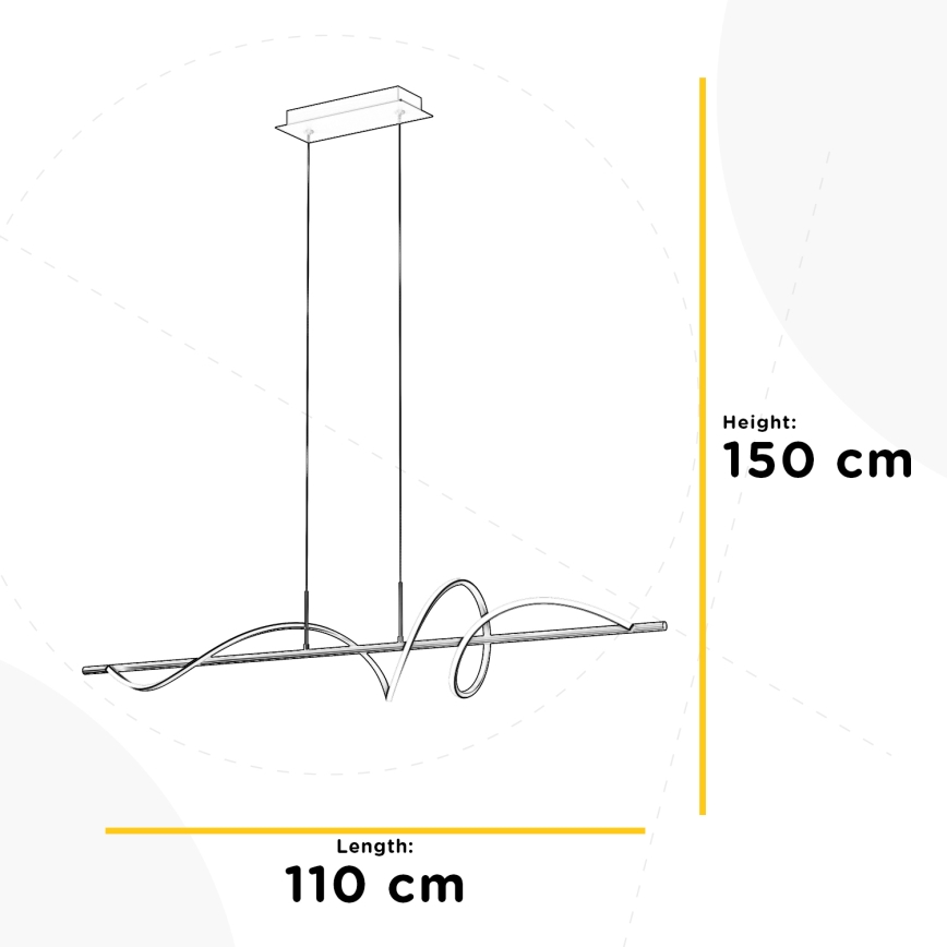 ONLI - LED-kattokruunu johdossa TWIST LED/30W/230V 4000K musta