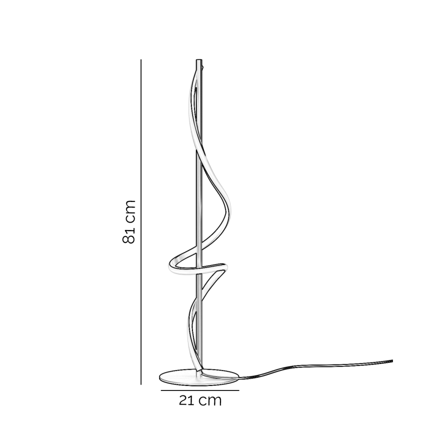ONLI - LED-pöytävalaisin TWIST LED/16W/230V 4000K 81 cm musta