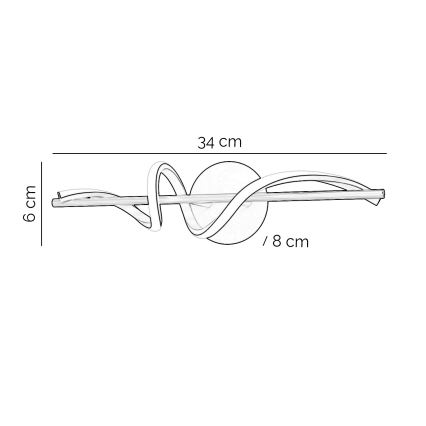 ONLI - LED-seinävalaisin TWIST LED/25W/230V 4000K musta