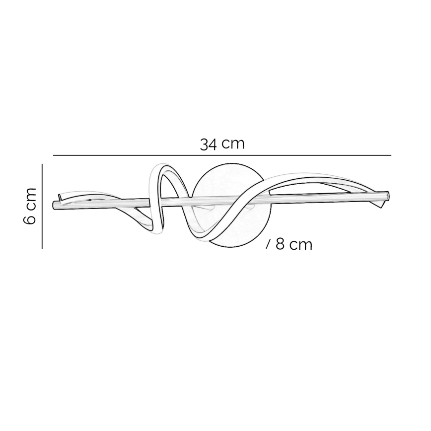 ONLI - LED-seinävalaisin TWIST LED/25W/230V 4000K musta