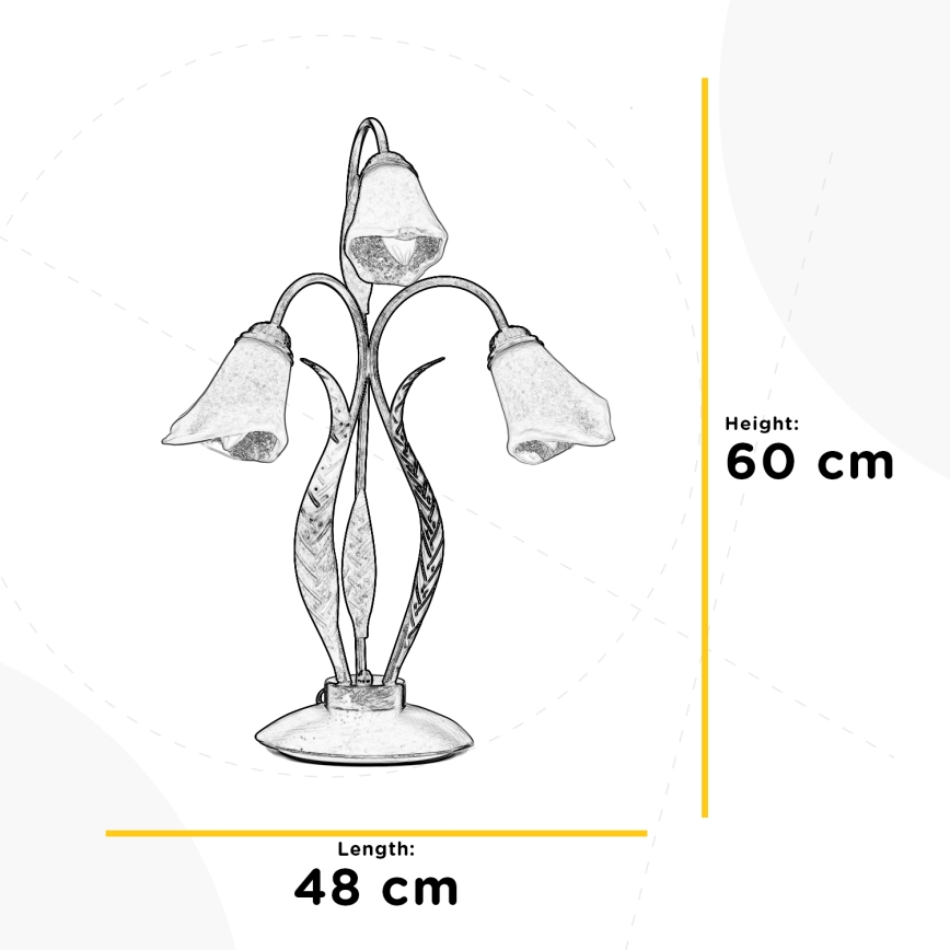 ONLI - Pöytävalaisin ALGA 3xE14/6W/230V 61 cm pronssi