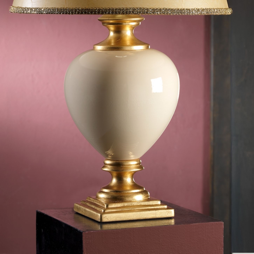 ONLI - Pöytävalaisin AMADEUS 1xE27/15W/230V 72 cm beige/kulta