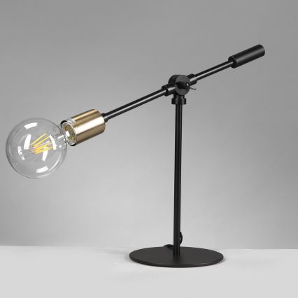 ONLI - Pöytävalaisin ASTE 1xE27/15W/230V 45 cm musta/kulta