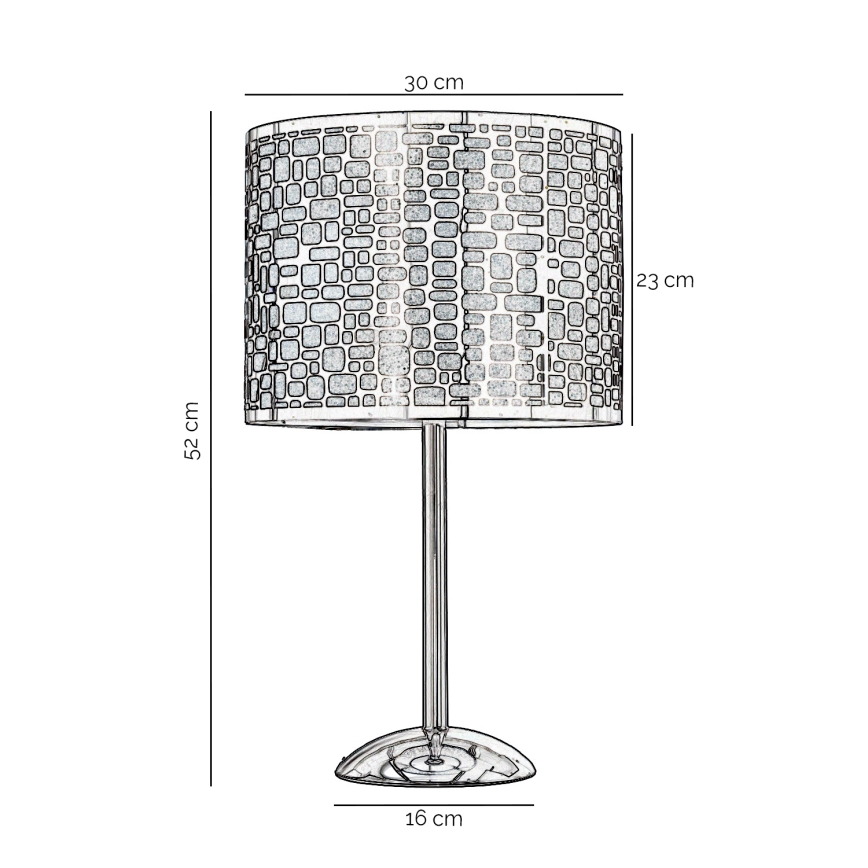 ONLI - Pöytävalaisin BRUCE 1xE27/15W/230V 53 cm mattakromi