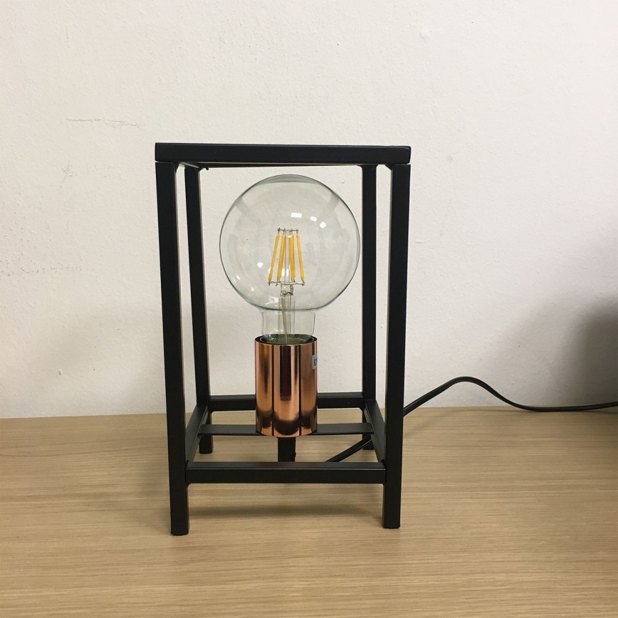 ONLI - Pöytävalaisin FLOKI 1xE27/15W/230V 20 cm musta/kupari