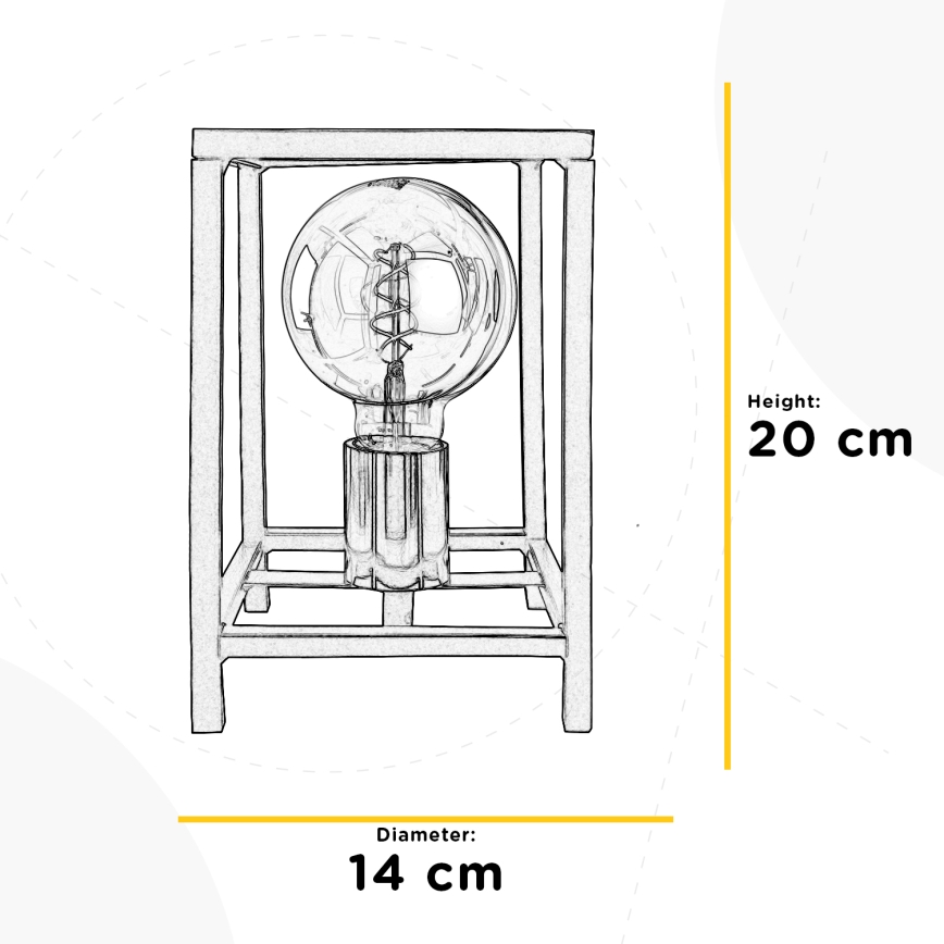 ONLI - Pöytävalaisin FLOKI 1xE27/15W/230V 20 cm musta/kupari
