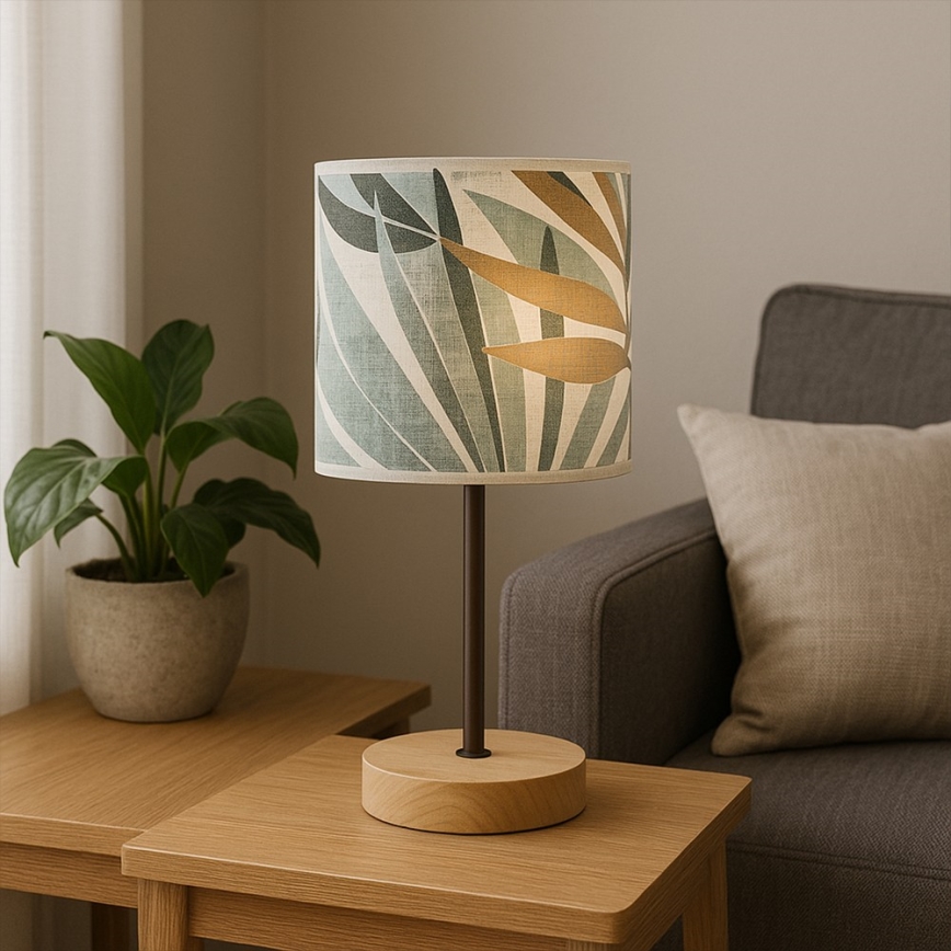 ONLI - Pöytävalaisin FLORA 1xE27/22W/230V 28 cm vihreä/kulta
