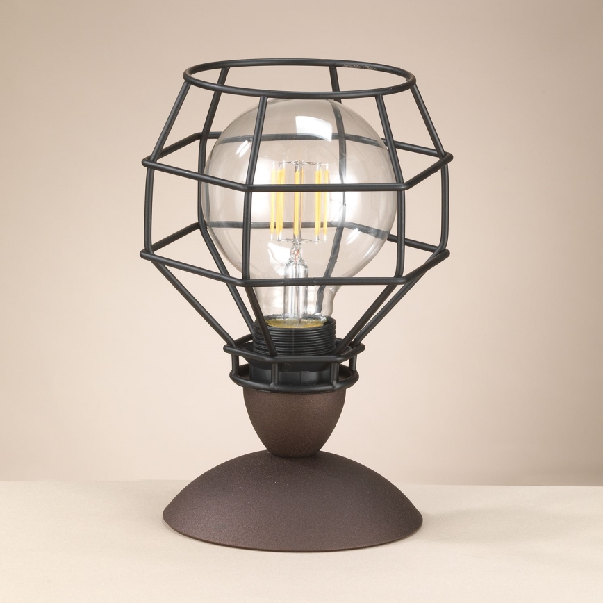 ONLI - Pöytävalaisin HÄMÄHÄKKI 1xE27/15W/230V 23 cm musta/ruskea