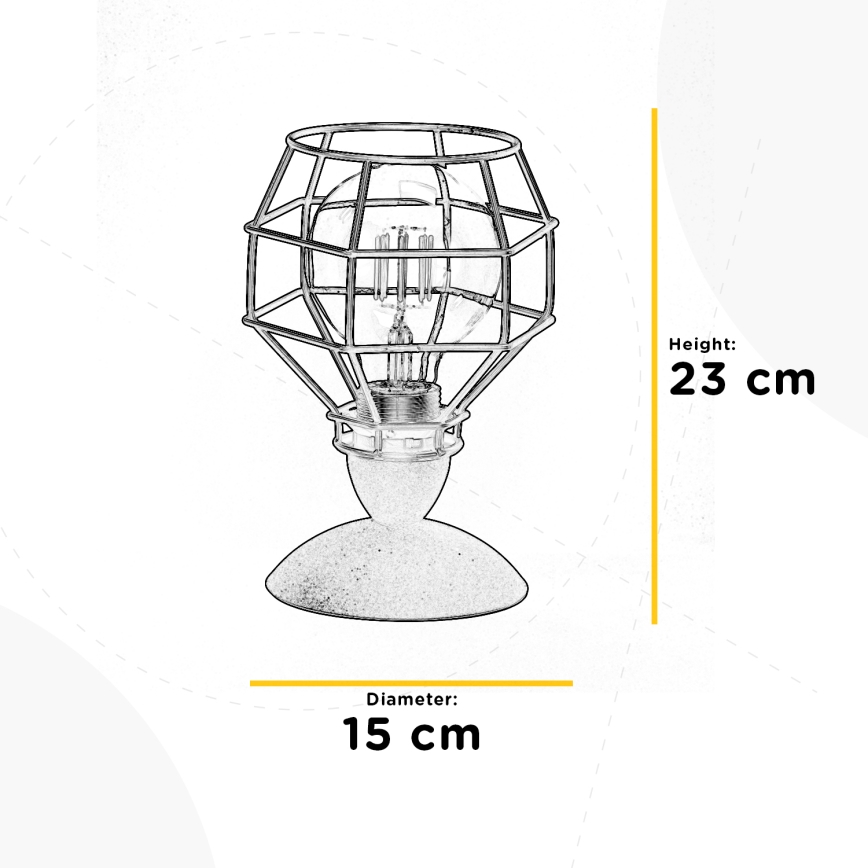 ONLI - Pöytävalaisin HÄMÄHÄKKI 1xE27/15W/230V 23 cm musta/ruskea