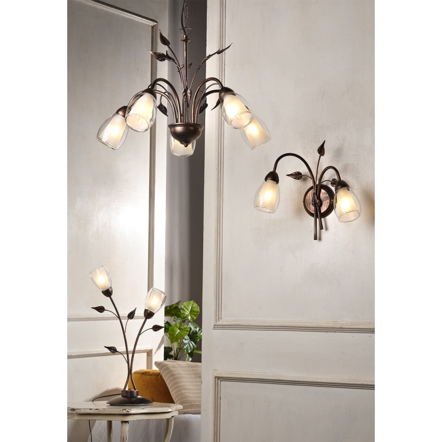 ONLI - Pöytävalaisin LILIANA 2xE14/6W/230V 60 cm