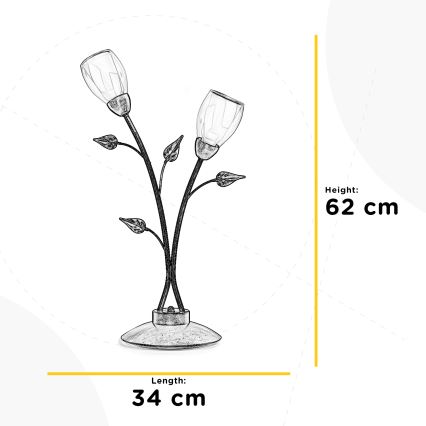 ONLI - Pöytävalaisin LILIANA 2xE14/6W/230V 60 cm