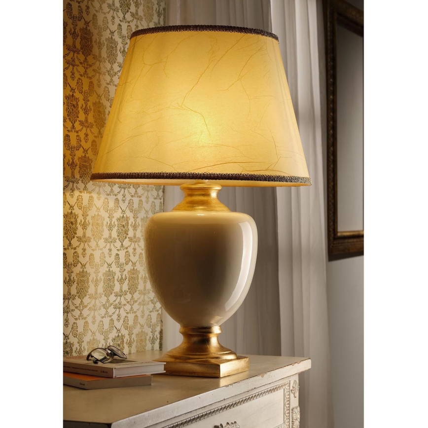 ONLI - Pöytävalaisin MOZART 1xE27/22W/230V beige/kulta 75 cm