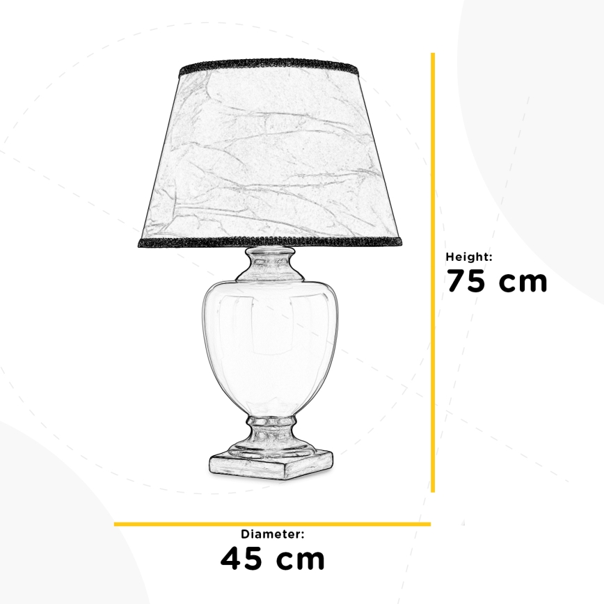 ONLI - Pöytävalaisin MOZART 1xE27/22W/230V beige/kulta 75 cm