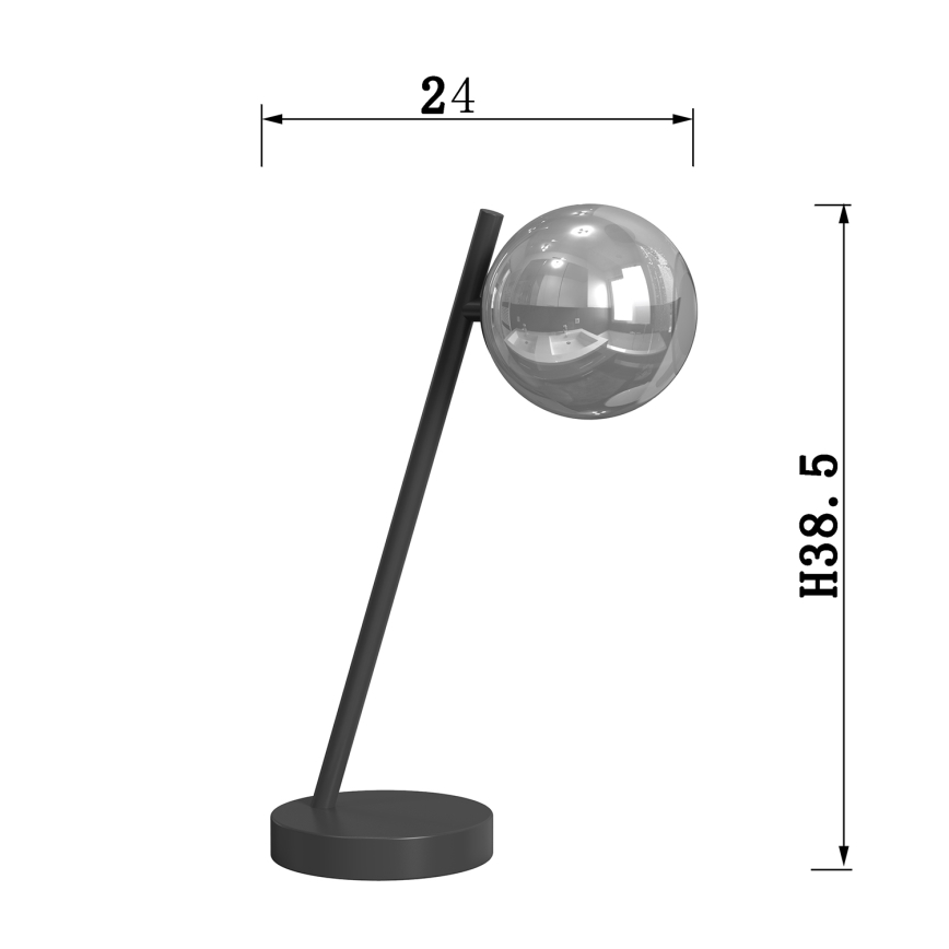 ONLI - Pöytävalaisin PALOMA 1xG9/10W/230V 38,5 cm musta/savuinen
