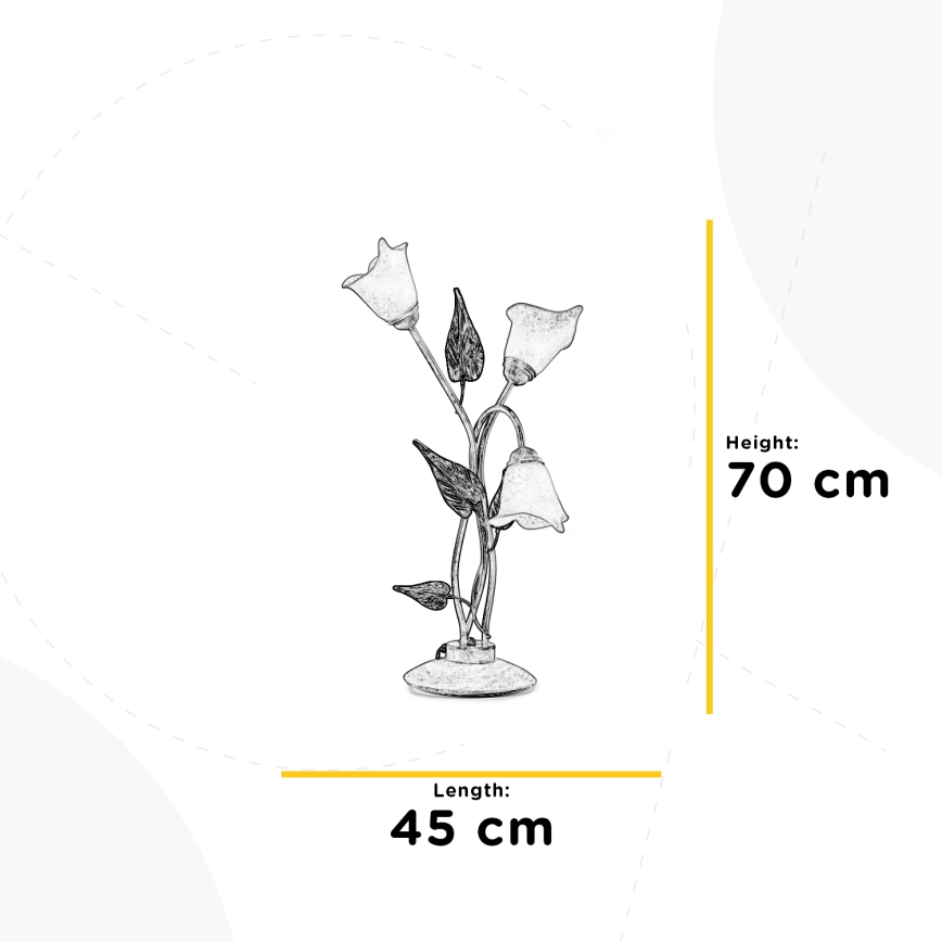 ONLI - Pöytävalaisin VANDA 3xE14/6W/230V 70 cm