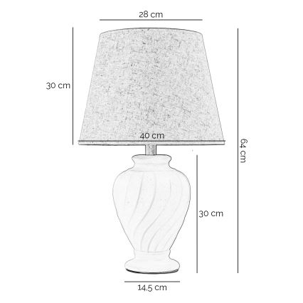 ONLI - Pöytävalaisin VORTICE 1xE27/22W/230V 64 cm kerma