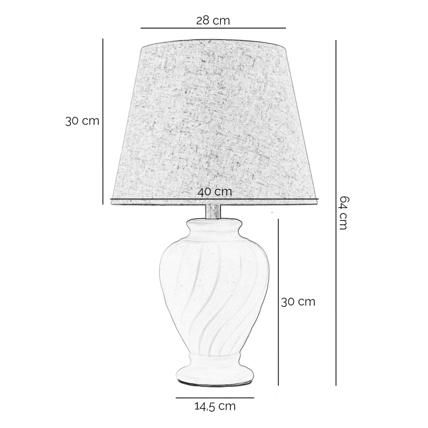 ONLI - Pöytävalaisin VORTICE 1xE27/22W/230V 64 cm kerma