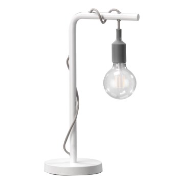 ONLI - Pöytävalaisin WIRE 1xE27/15W/230V 50 cm harmaa/valkoinen