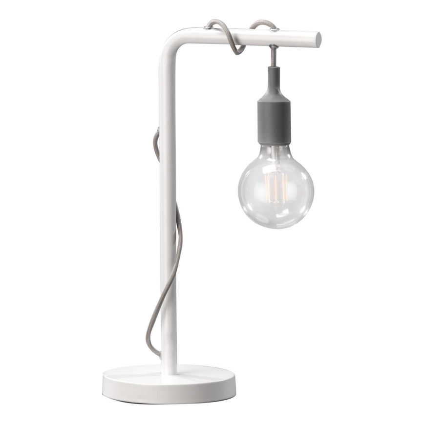 ONLI - Pöytävalaisin WIRE 1xE27/15W/230V 50 cm harmaa/valkoinen