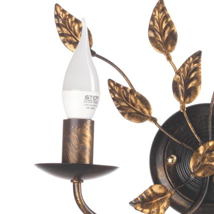 ONLI - Seinävalaisin COLLANA 1xE14/6W/230V pronssi/kulta